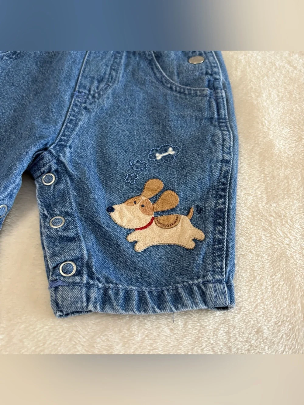 Carter Boys Infant Dog Gone Cute Denim Overalls with Dog Patch Size S (3 months)